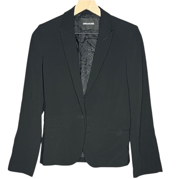 Zadig & Voltaire Vedy Spi Blazer Deluxe Black Size 34/XS - Picture 2 of 11